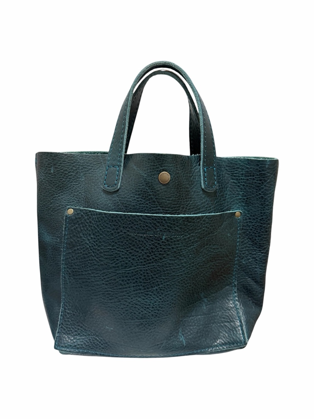 Portland Leather Pebbled Teal Leather Satchel Handbag